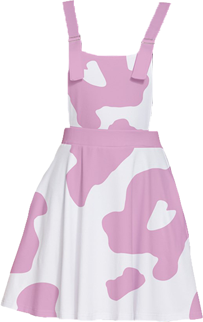 Cow Print Apron Dress in Pink