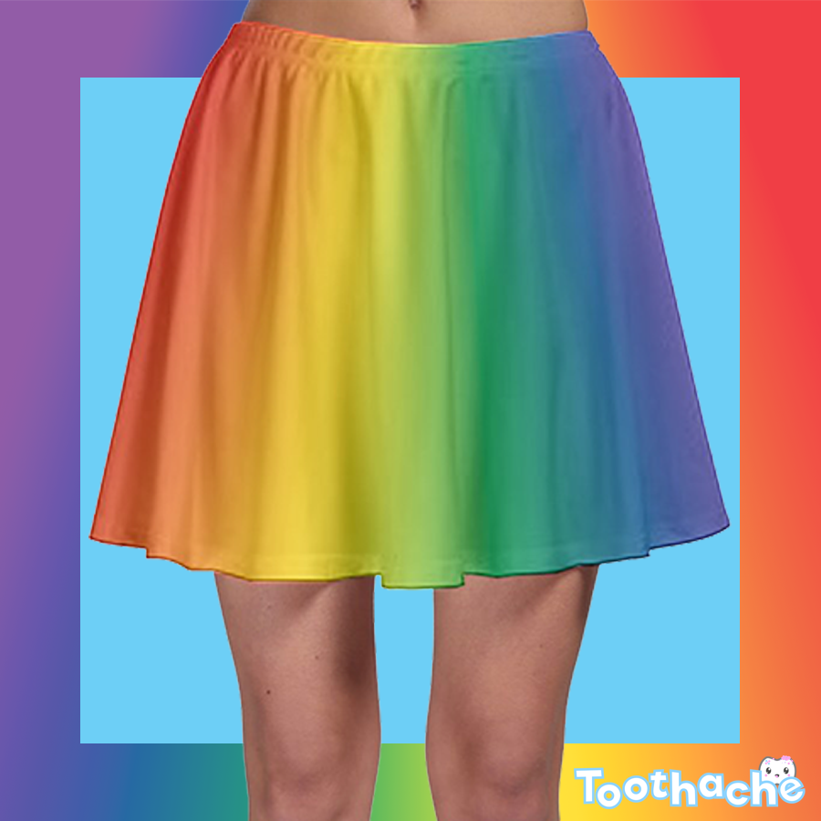 Rainbow Gradient Skater Skirt