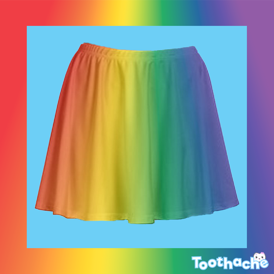 Rainbow Gradient Skater Skirt