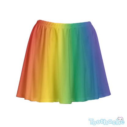 Rainbow Gradient Skater Skirt