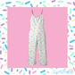 Sprinkle Party - Vanilla Spaghetti Strap Wide-Leg Jumpsuit