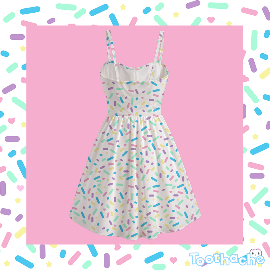 Sprinkle Party - Vanilla Spaghetti Strap Dress