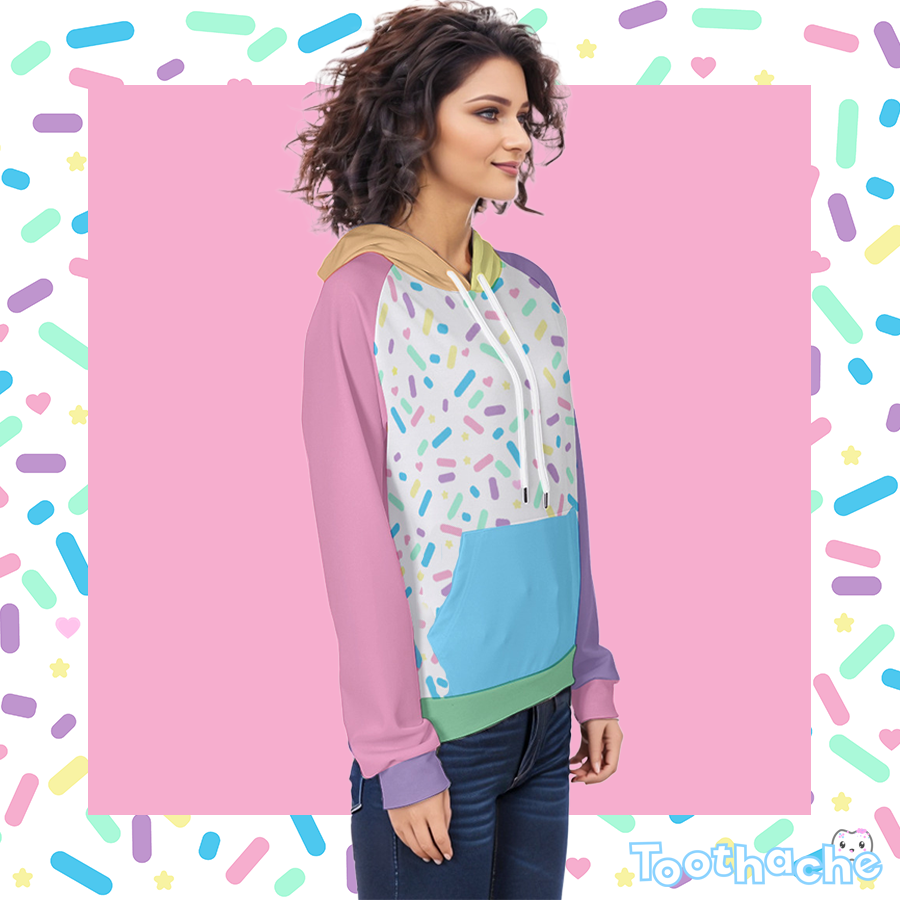 Sprinkle Party - Vanilla Raglan Pullover Hoodie