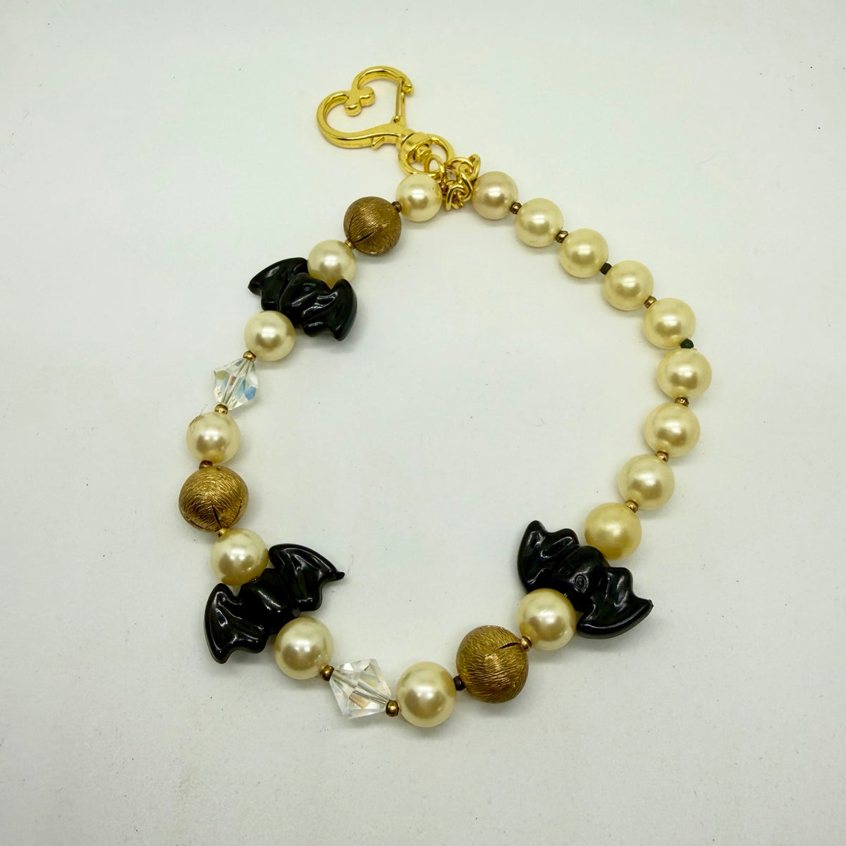 Upcycled Vintage Pearl Bat Wristlet / Keychain (Limited)