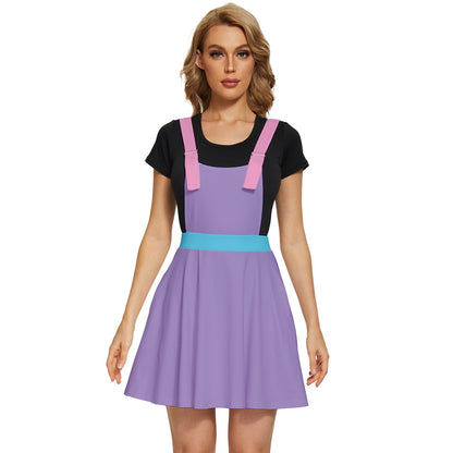 Toothache Basics Color Block Apron Dress - Purple