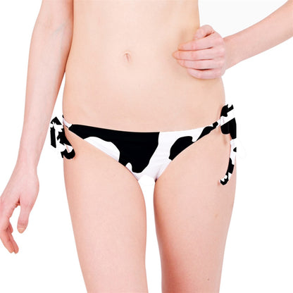 Cow Print Classic Bikini Bottom - Black