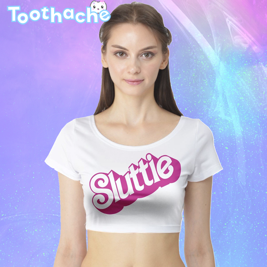 Friendly Dolly Crop Top Tee - White