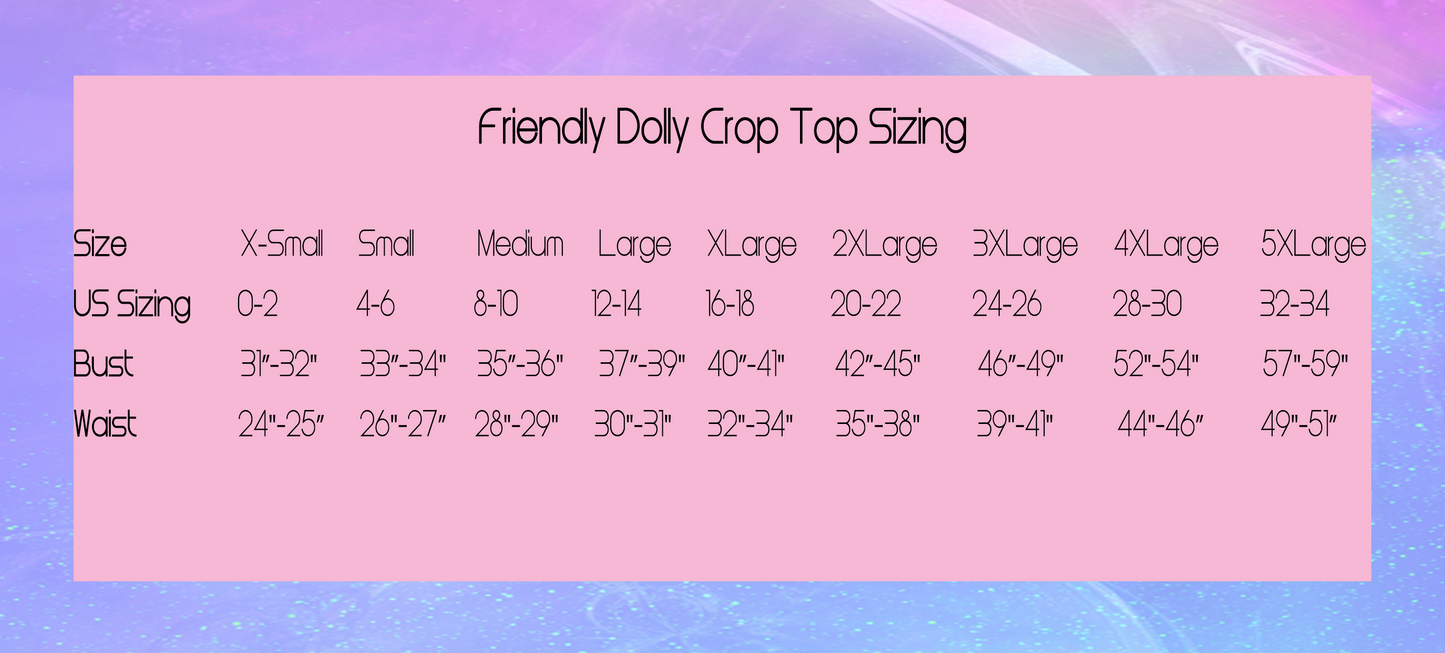 Friendly Dolly Crop Top Tee - Black