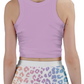 90's Style Leopard Print Mini Skirt - Rainbow Spots on White