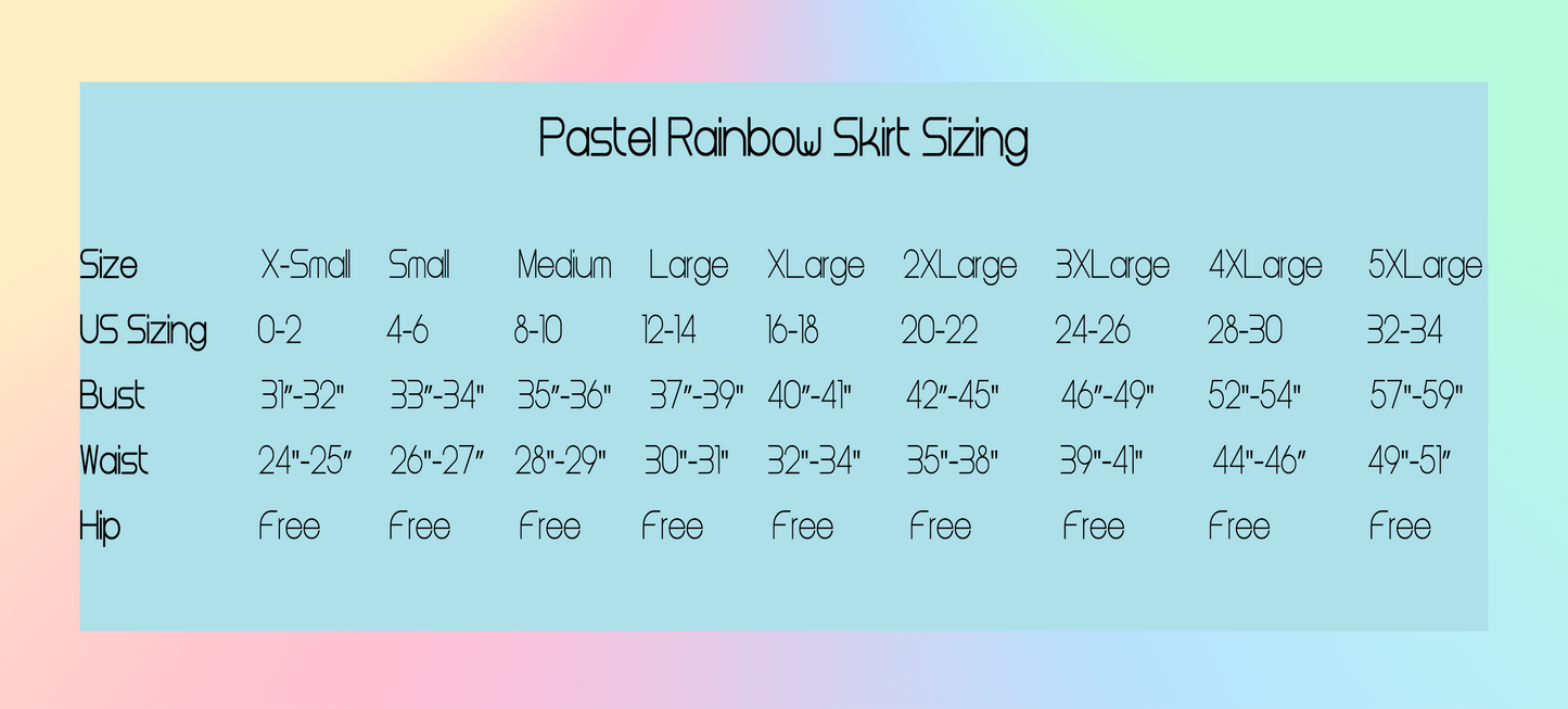 Pastel Rainbow A Line Skater Skirt
