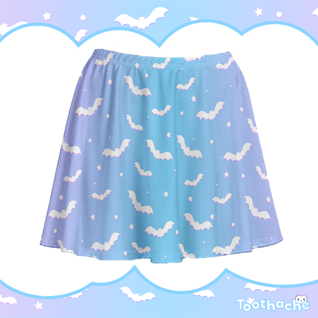 Puffy Bats Skater Skirt