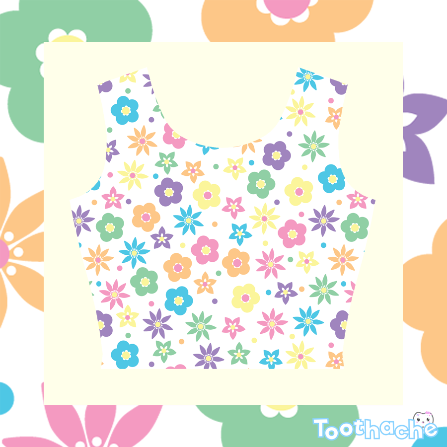 Retro Flowers - White Crop Tank Top