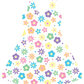 Retro Flowers Reversible Sleeveless Dress - White