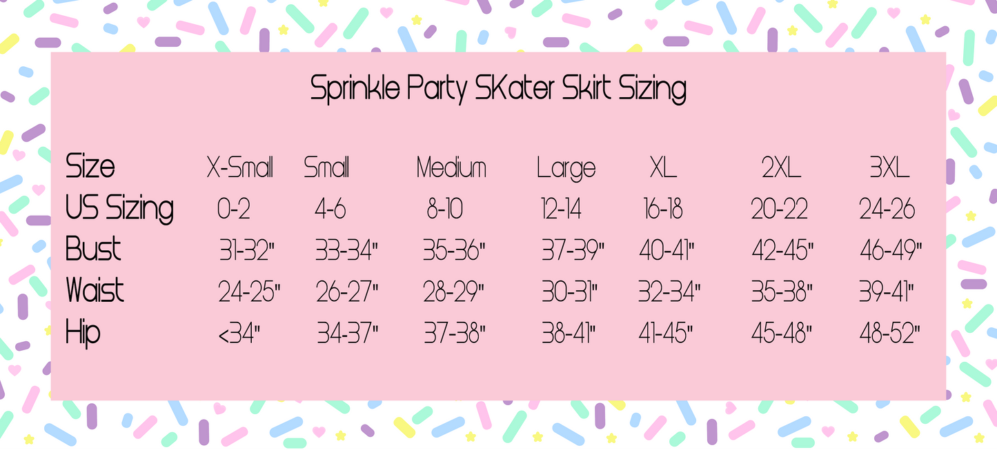 Sprinkle Party Skater Skirt - Strawberry