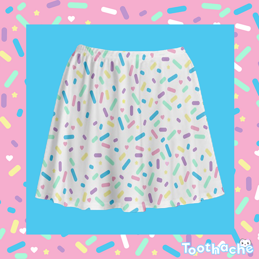 Sprinkle Party Skater Skirt - Vanilla