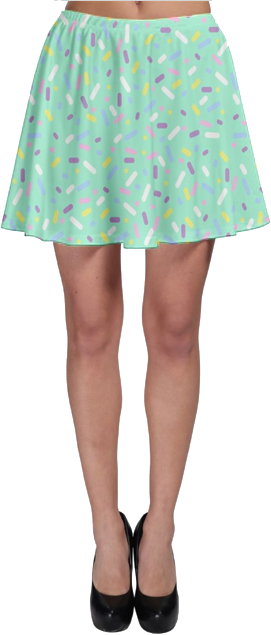 Sprinkle Party Skater Skirt - Mint