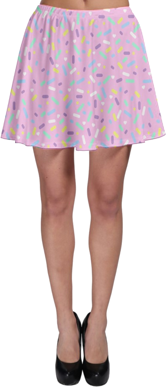 Sprinkle Party Skater Skirt - Strawberry