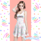 Neon Pastel Bowling Alley Vibes Dress in White