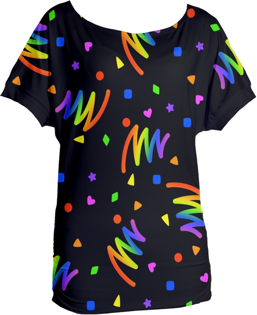 Neon Bold Bowling Alley Vibes Oversized Tee in Black