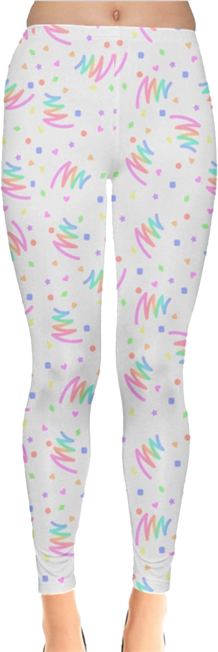Neon Pastel Bowling Alley Vibes Leggings in White