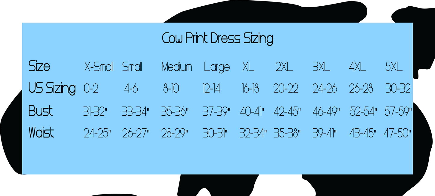 Cow Print Dress in Black