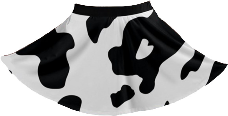 Cow Print Mini Skirt -Black