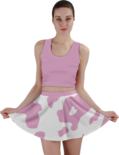 Cow Print Mini Skirt -Pink