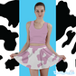 Cow Print Mini Skirt -Pink