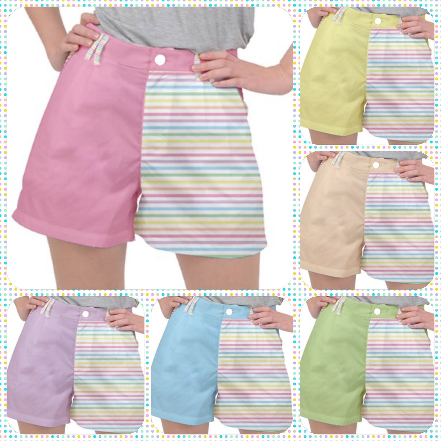Pastel Rainbow Stripes Shorts