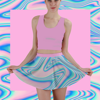 Pastel Wave Dreamer Mini Skirt