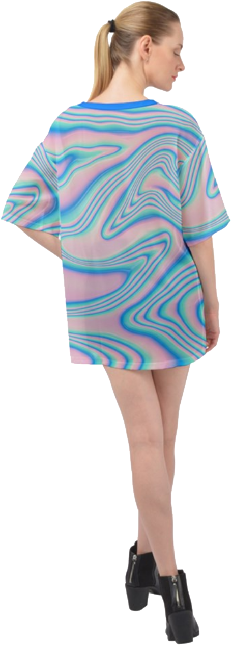 Pastel Wave Dreamer Oversized Chiffon top
