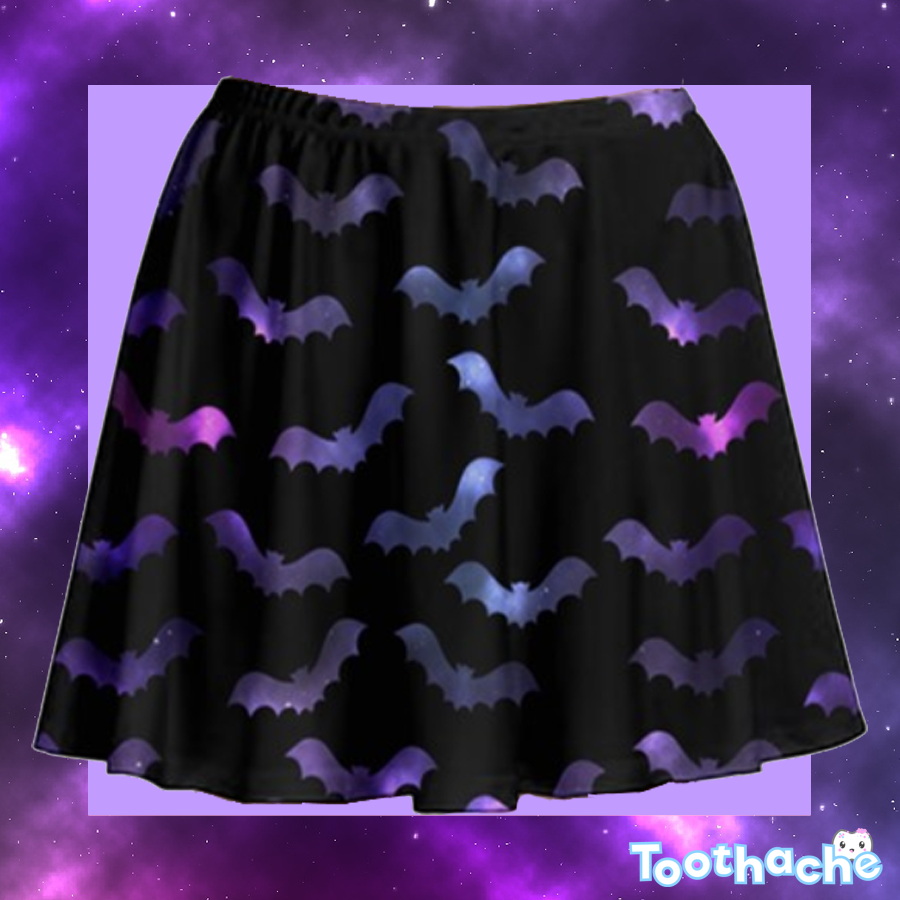 Space Bats Skater Skirt