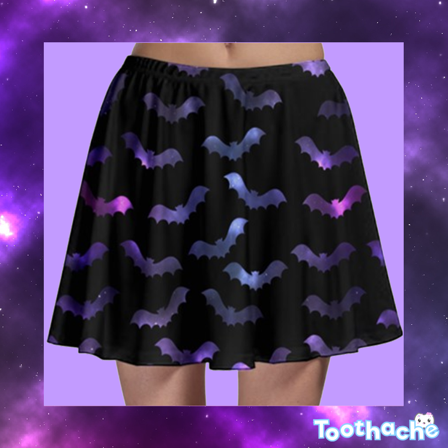 Space Bats Skater Skirt